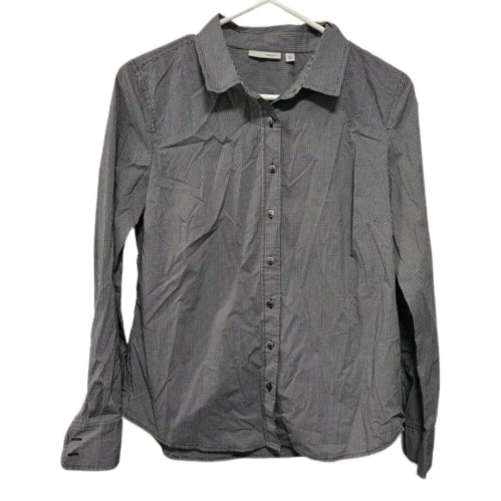Halogen Women's Plaid Long Sleeve button Down shirt size M petite